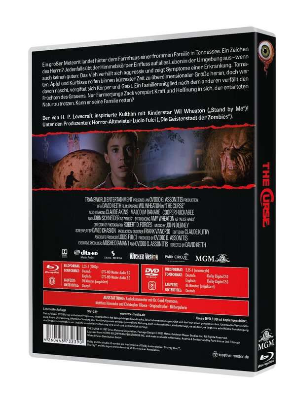 The Curse Uncut Limited Edition H.P Lovecraft Blu-Ray + DVD