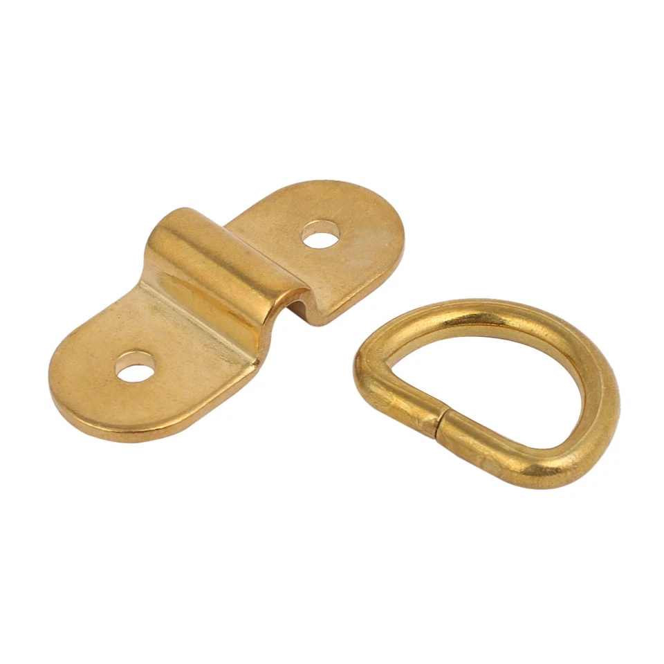 4/5" D Ring Brass Surface-Mounted Tie Down Lashing Ring w Screws 2pcs - Изображение 2 из 3