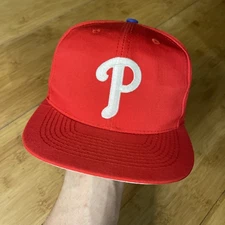 Vintage 90s American Needle Philadelphia Phillies Red Retro Snapback Hat Cap MLB