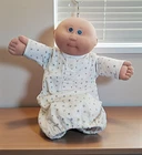 1985 Vintage Cabbage Patch Doll Preemie Newborn Baby Blue Eyes Wearing Romper