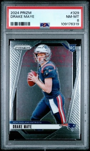 2024 Panini Prizm Drake Maye Rookie Card #329 PSA 8 Patriots (RC)
