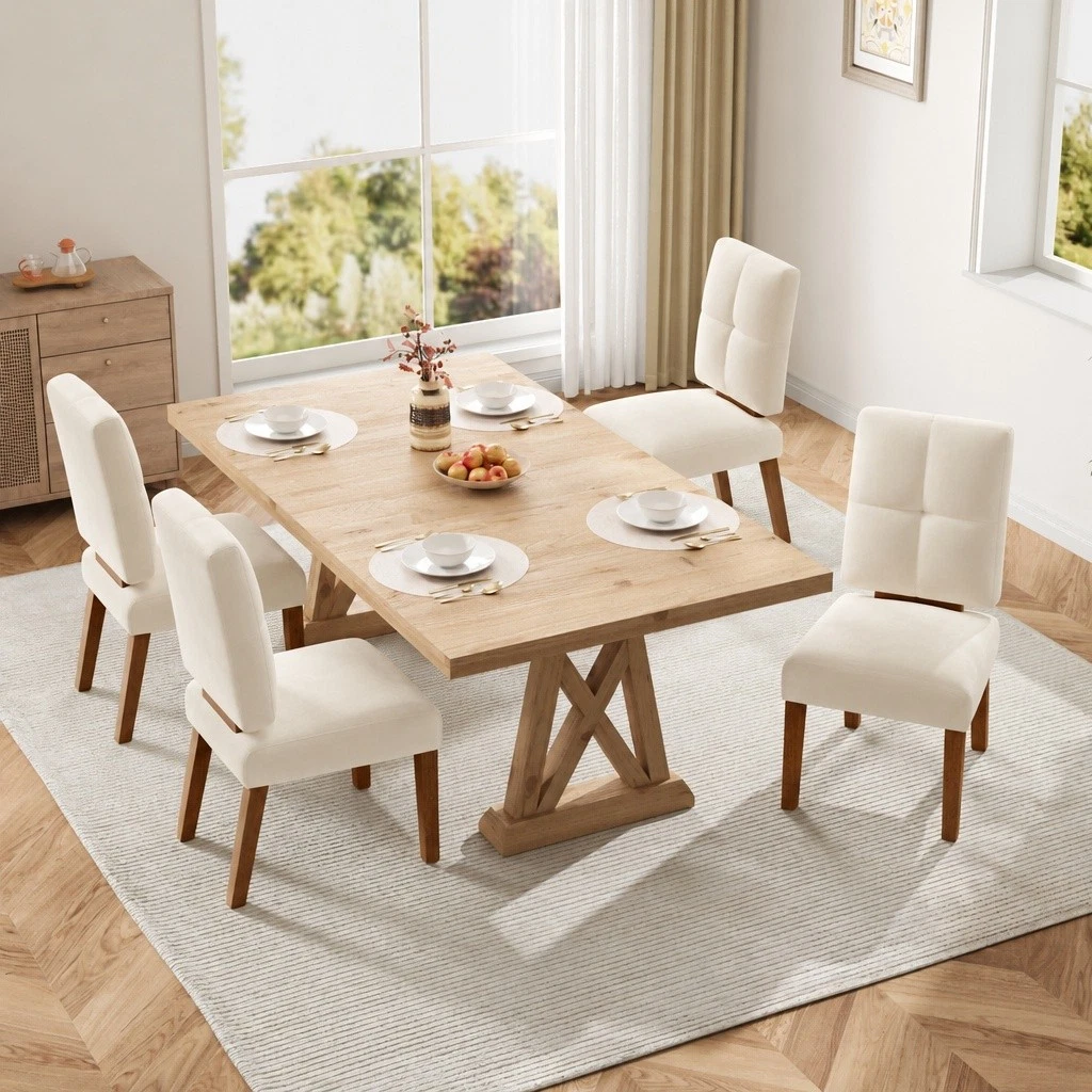 Esszimmerstühle 4er Set Küchenstuhl Wohnzimmerstühle Stuhl Esszimmer Holz Beige