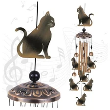 Bronzes Wind Chimes Decor, Mobile Windcher, Retro Wind Bells, Blessing Wind Cat