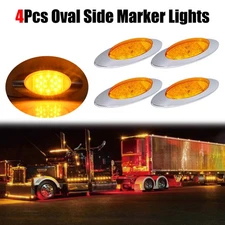 4Pcs Car Amber LED Side Marker Lights Truck Trailer Clearance Turn Signal Light