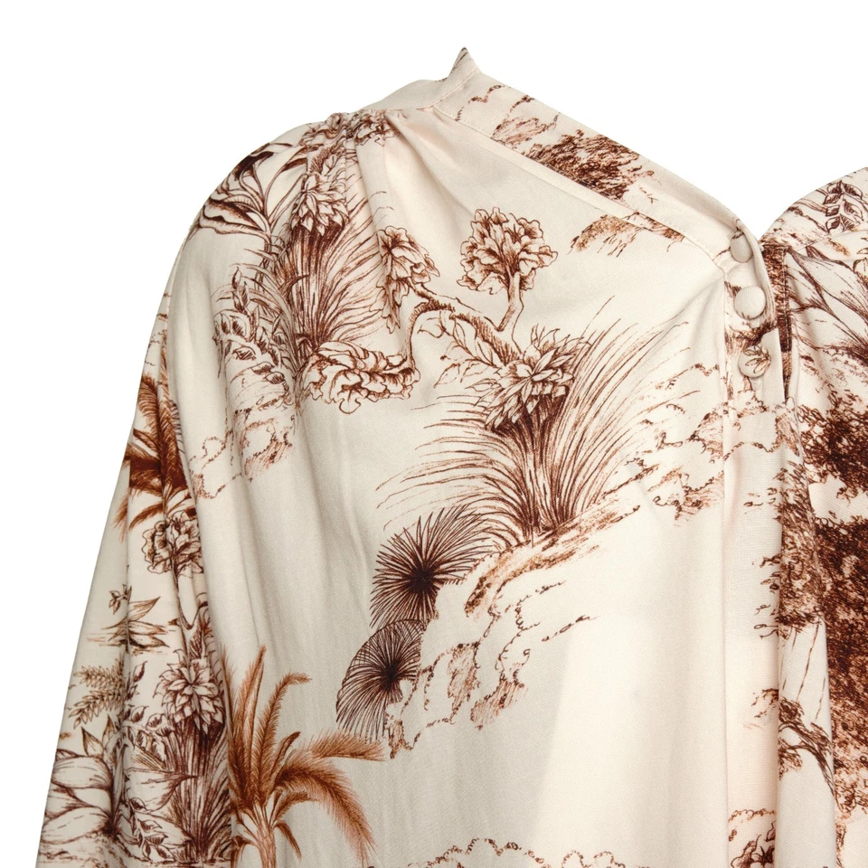 Sandro Paris Women's Blouse Size 3 / L  V-Neck Linen Blend SFPTO00398 - Image 2 of 4