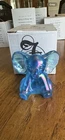 Fenton Art Glass Celeste Blue Satin Elephant Figurine – Iridescent – With Box