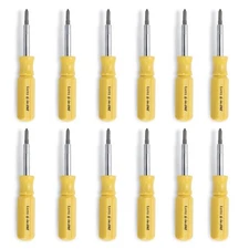 Pack of 12 6-in-1 Yellow Pocket Size Screwdriver by Lutz (26040)