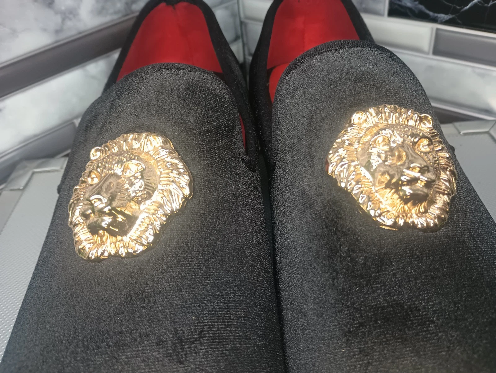 Mocassini uomo Versace Like nero rosso taglia 12 5 JITAI