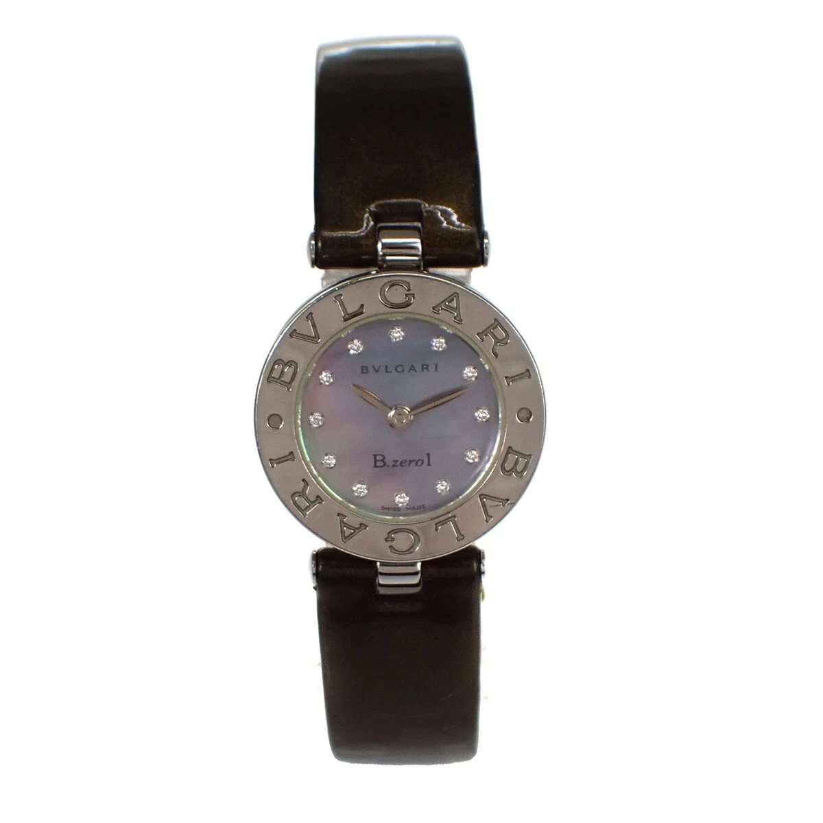 HERMÈS BVLGARI B.Zero1 Orologio da polso al quarzo 22 mm diamante mocio pelle verniciata BZ22S 13RH802