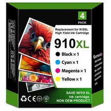 4 Pack 910XL Ink for HP OfficeJet Pro 8028 8025 8030 8020 KCMY