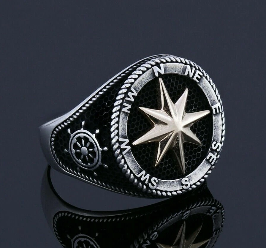 Nautical signet deals ring