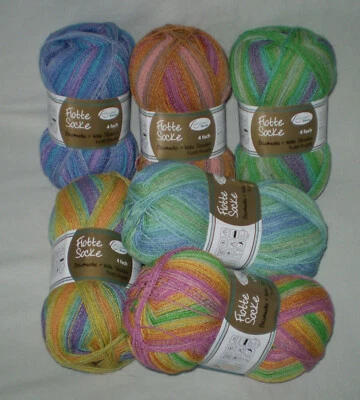 (59,5€/kg) 100gr TUTTI FRUTTI Sockenwolle 4-fach/4-fädig Baumwolle+Wolle Stretch - Bild 1 von 3