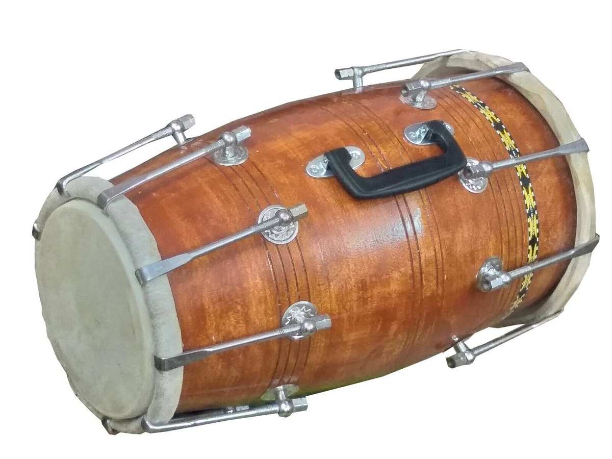 DHOLAK DRUM INDIAN NUT BOLT BHANAJ KIRTAN STUDIO DANCING WITH