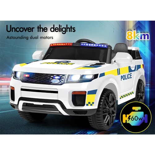 ALFORDSON Kids Police Ride On Car 12V Electric Toy Patrol Remote Control White - Picture 6 of 12