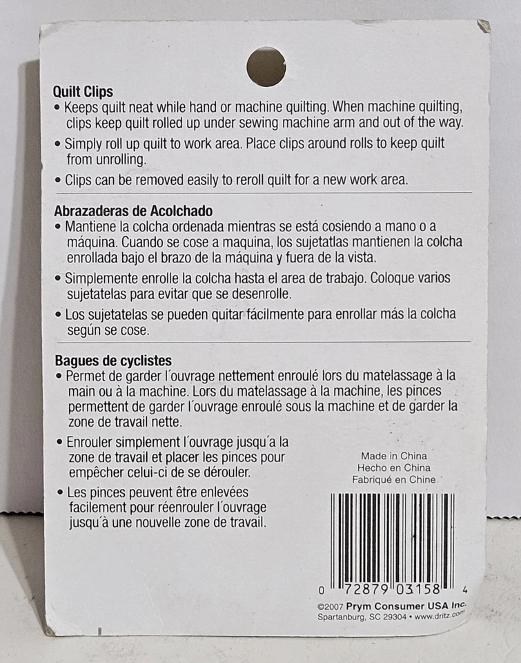 Dritz Quilting Soft Grip Oval Quilt Clips Pack Of 2 - Brand New & Sealed — 第 2/3 张图片