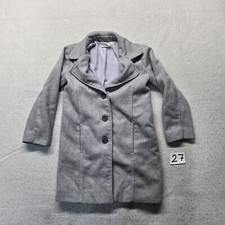 Crazy 8 Solid Gray Jacket Pea Coat Button Up Youth Girls Size S Small 5-6