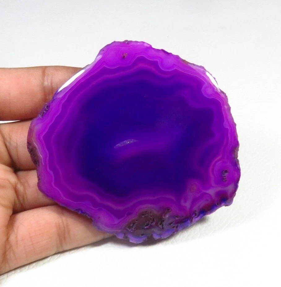 Slice Purple Geode Agate Cabochon 69x68 mm Natural Slice Gemstone 285Cts BS-1150 - Image 4 of 4