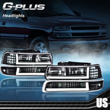 For 99-02 Chevy Silverado 1500 2500 HD 3500 LED DRL Headlight Bumper Signal Lamp