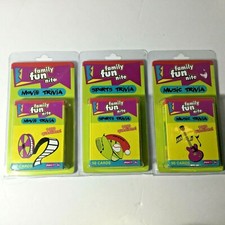 Fundex Family Fun Nite Trivia Lot of 3 Card Packs Music, Movies, Sports NIP
