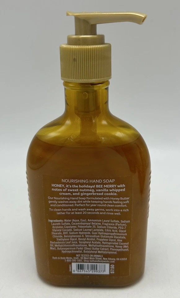 Bath Body Works Hand Soap Bee Merry 蜂蜜黄油 3 件套停产泵 — 第 3/4 张图片