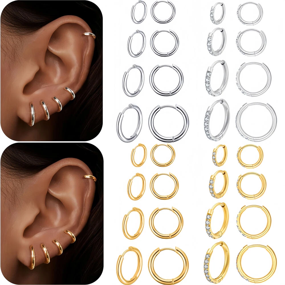 Gold Danty Hugge Hoop Earrngs • Rounded Hoop Earrngs • Cartlage