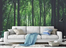 3D Green Forest Self-adhesive Removable Wallpaper Murals Wall Sticker 52