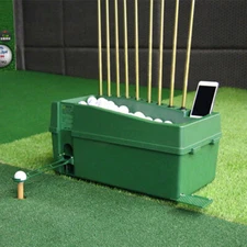 Green Golf Ball Dispenser Auto Tee Up Machine Golf Club Organizer W/ Cue Holder