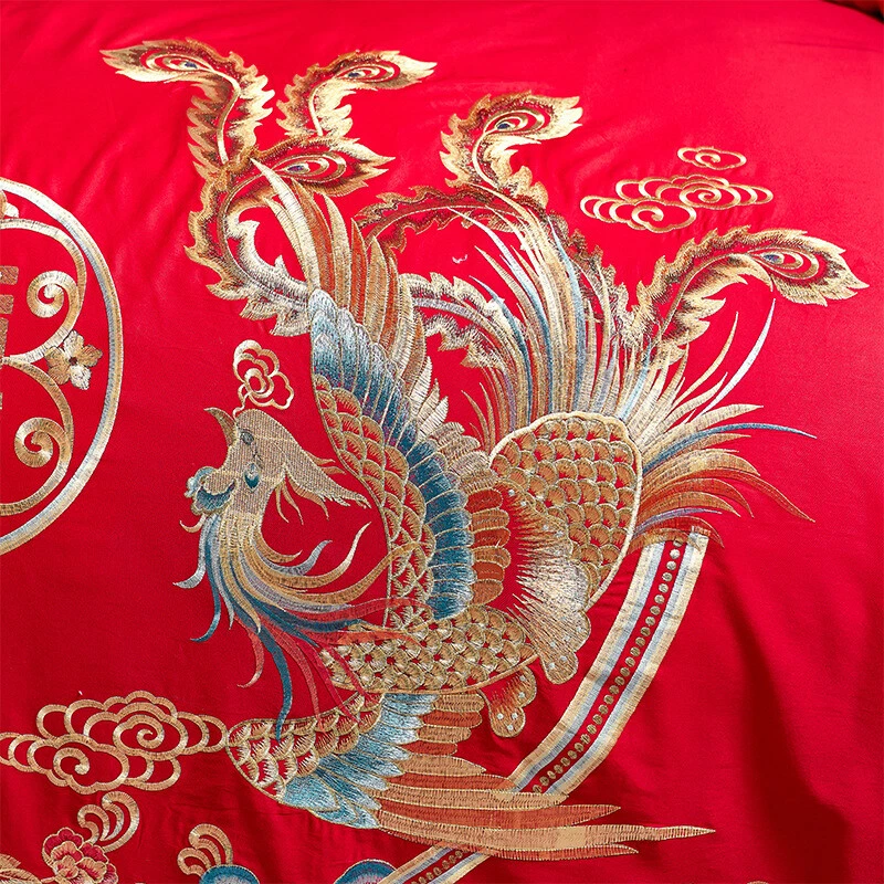 被子床上用品套装大号中国传统婚礼刺绣 — 第 3/4 张图片