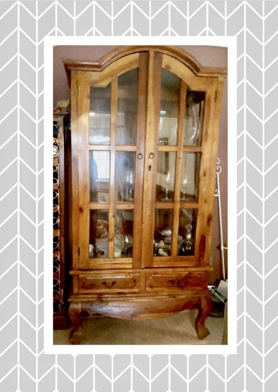 Beautifully Crafted Baltic Pine Cabinet 24 Glass Panels Cabinets