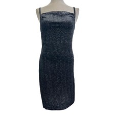 90s Y2K Mini Little Black Dress Glitter Velvet Square Neck Fairy Grunge Sz 3/5