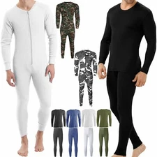 Mens Long Johns Thermal Set Long Sleeve Top Bottom Warm Underwear Baselayer Plus