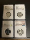 LOT OF 4  WASHINGTON_ QUARTERS_ 90% SILVER_ NGC Slab_Mixed Dates_Mixed Grades.