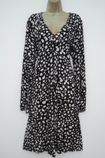 WALLIS BLACK ANIMAL PRINT JERSEY LONG SLEEVE TEA DRESS SIZE 18 BNWT