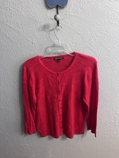 Cable Gauge Womens Red Button Up Sweater Size Large