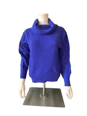 Daniel Caron lambswool angora rabbit hair purple cowl neck Sweater Size Medium