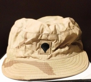 Military Cap Desert Camouflage Pattern Tri-Color Class 2 w/ Ear Flaps Size 7-3/4