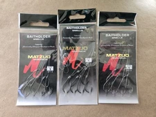 3 Packs of Matzuo America Size 1 Baitholder Snells - 6 hooks/pack - total of 18