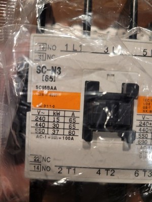 FUJI ELECTRIC SC-N3 (SC65BAA-P22E) 65A MAGNETIC CONTACTOR 200-220V AC