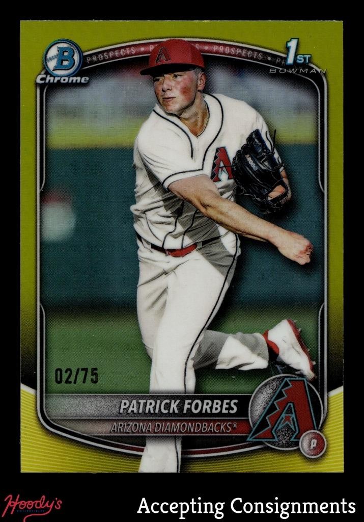 2025 Bowman Chrome Draft Yellow Refractors #BDC89 Patrick Forbes 1st ROOKIE 2/75