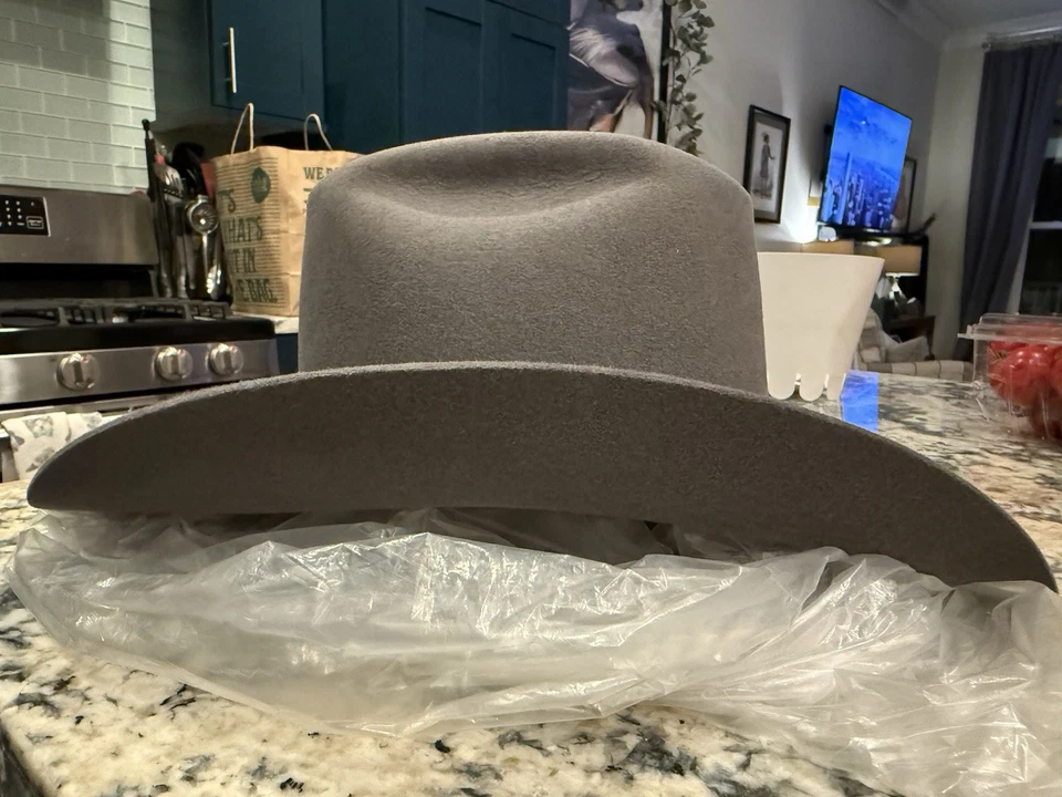 NUNCA USADO Rodeo King 7X Sombrero de Vaquero de Pizarra, Ala de 4”, Talla 6 7/8 Foto 4 de 4