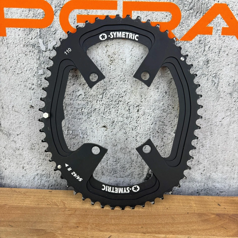 O.Symetric Road for Shimano R9100 54/42t Oval 4-Bolt 110BCD Bike Chainring Set - Image 3 of 4