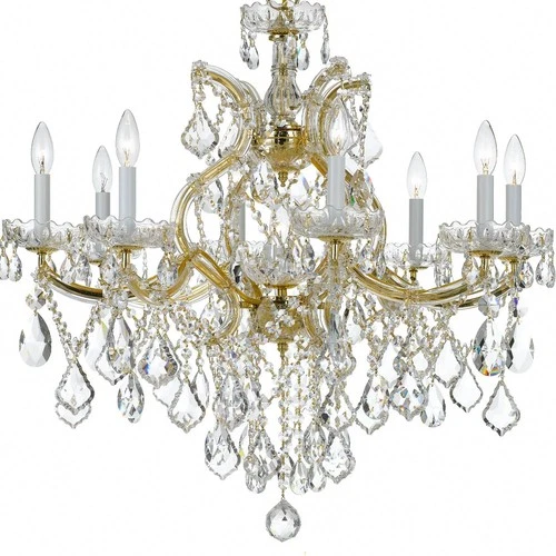 Crystorama Maria Theresa 28"W Gold 9-Light Crystal Chandelier - Picture 3 of 5