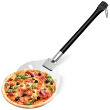 Leonyo 8 Inch Perforated Pizza Peel, Round Pizza Turning Peel Stainless Steel...