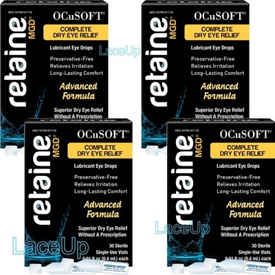4x - 120 VIALS - OCuSOFT Retaine MGD Ophthalmic Emulsion 30 * * Expire 2027-2028