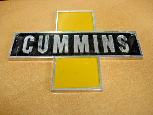 Vintage Original Classic CUMMINS Metal Sign Badge Sign Lorry Truck