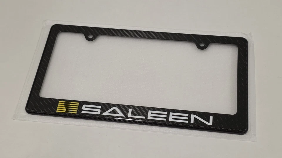 Yellow Saleen Carbon Fiber License Plate Frame 100% Real CF RACING - Image 2 of 4