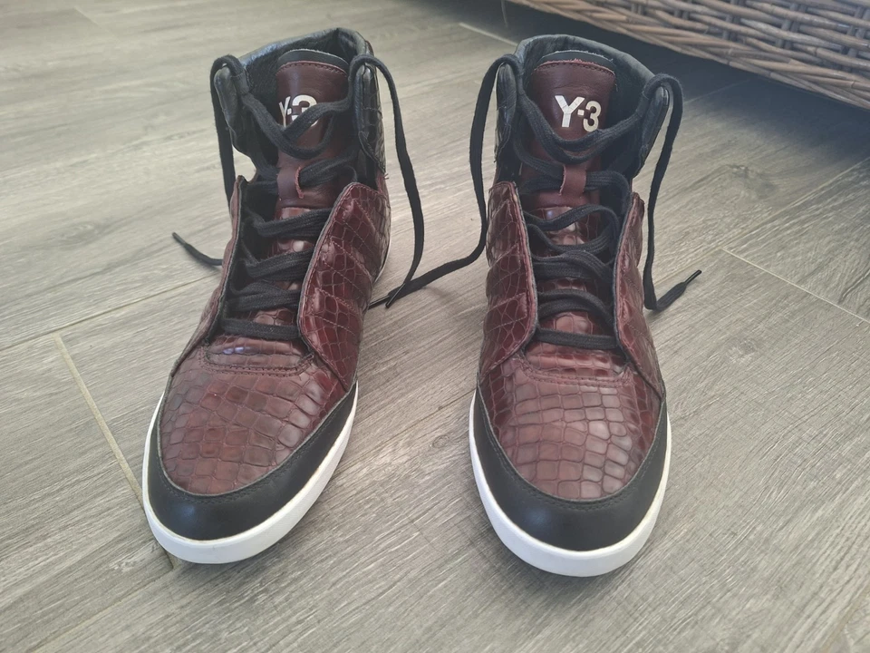 Adidas Y-3 Yohji Yamamoto Sneakers  Honja High Snakeskin Bordeaux EU 42 - UK 8 - Photo 3/4