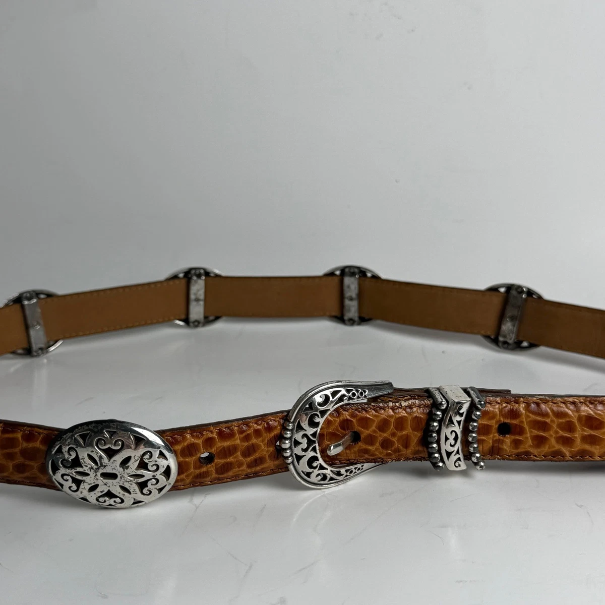 Ceinture Vintage Brighton - Ton Argenté, Taille M (34 Pouces) Avec Extension - Occasion