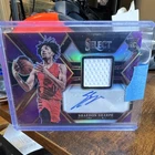 Panini Select 2022-23 Shaedon Sharpe Blazers Rookie Jersey Auto Purple Prizm /99