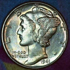 1941-P Mercury Dime – Uncirculated – Brilliant 90% Silver